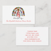 Carte De Visite Ballerina Dance Studio Instructeur de ballet Danse (Devant / Derrière)