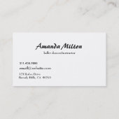 Carte De Visite Ballerina Danseuse du Studio de Ballet Artistique (Dos)