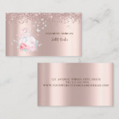 Carte De Visite Ballerina Papillons Confetti Rose Gold (Devant / Derrière)