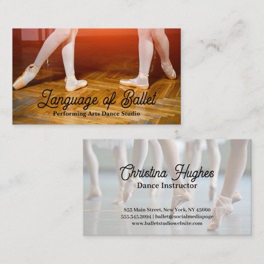 Carte De Visite Ballerinas dans Ballet Studio (Devant / Derrière)