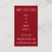 Carte De Visite Ballet Barre Ballerina Danse Enseignant Studio Dan (Dos)