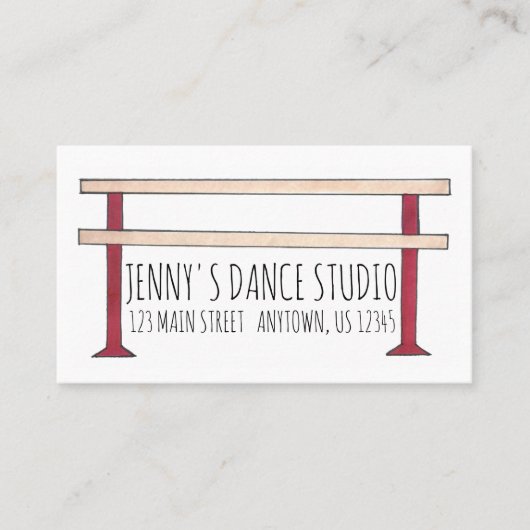 Carte De Visite Ballet Barre Ballerina Danse Enseignant Studio Dan (Devant)