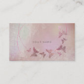 Carte De Visite Ballet bleu gris violet rose papillon métallique (Devant)