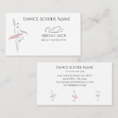 Carte De Visite Ballet Dance Ballerina et Swan Professional (Devant / Derrière)