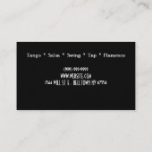 Carte De Visite Ballet de leçons du Studio d'instructeur de danse (Dos)