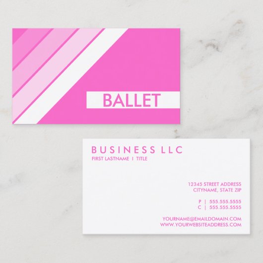 Carte De Visite BALLET rétro (Devant / Derrière)