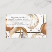 Carte De Visite Balloirs Parties scintillant or Planificateur d'év (Dos)