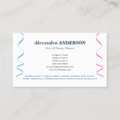 Carte De Visite Balloirs & Twists - Planificateur de fête (Dos)