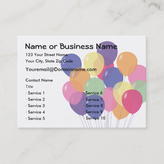 Carte de visite ballon 2 faces (Devant)
