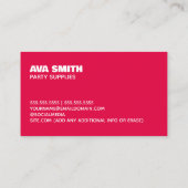 Carte De Visite Ballon du planificateur de fête (Dos)