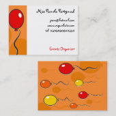 Carte De Visite Ballons, (Devant / Derrière)