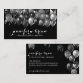 Carte De Visite Ballons à billes en argent du planificateur d'évén (Devant / Derrière)