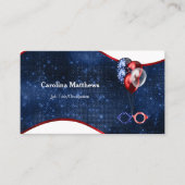 Carte De Visite Ballons bleu rouge patriotique (Devant)