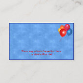 Carte De Visite Ballons colorés en bleu (Dos)