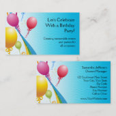 Carte De Visite Ballons Colorés | Rubans Bouclés (Devant / Derrière)