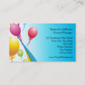 Carte De Visite Ballons Colorés | Rubans Bouclés (Dos)