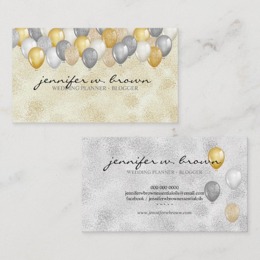 Carte De Visite Ballons de fête (Devant / Derrière)