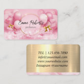 Carte De Visite Ballons de fête d'anniversaire Coeur cadeau (Devant / Derrière)