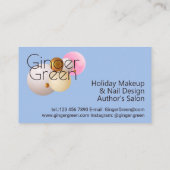 Carte De Visite Ballons d'or bleu rose (Dos)