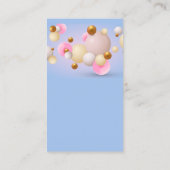 Carte De Visite Ballons d'or bleu rose (Dos)
