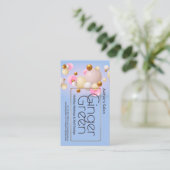 Carte De Visite Ballons d'or bleu rose (Debout devant)