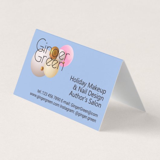 Carte De Visite Ballons d'or bleu rose (Dos)