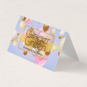 Carte De Visite Ballons d'or bleu rose (Devant)