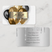 Carte De Visite Ballons d'or noir Blancs Véritable huile d'or (Devant / Derrière)