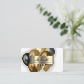 Carte De Visite Ballons d'or noir Blancs Véritable huile d'or (Debout devant)