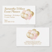 Carte De Visite Ballons d'or rose (Devant / Derrière)