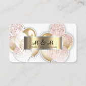 Carte De Visite Ballons d'or rose Blancs d'or réel (Devant)