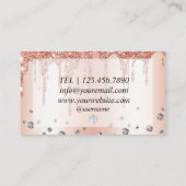 Carte De Visite Ballons d'or rose Planificateur de fête Chic Conte (Dos)