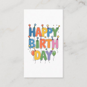 Carte De Visite Ballons Joyeux Anniversaire