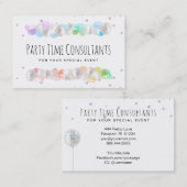Carte De Visite *~* Ballons Rainbow Party Event Planner Festin B (Devant / Derrière)