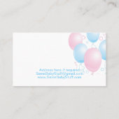 Carte De Visite Ballons rose et bleu (Dos)