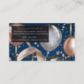 Carte De Visite Ballons Rose Gold Bleu Marine Organisateur d'événe (Dos)