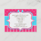 Carte De Visite Ballons roses et bleus (Dos)