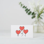 Carte De Visite Ballons rouges de coeur (Debout devant)