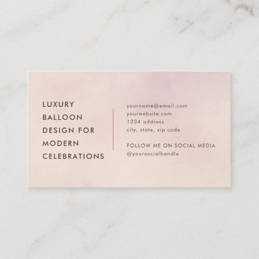 Carte De Visite Balloon Arch Artist Pastel (Dos)