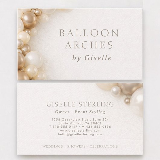 Carte De Visite Balloon Arches Party Decorating