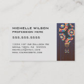 Carte De Visite Balloon artistique à air chaud unique (Dos)