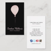 Carte De Visite Balloon de la Gold Party rose (Devant / Derrière)