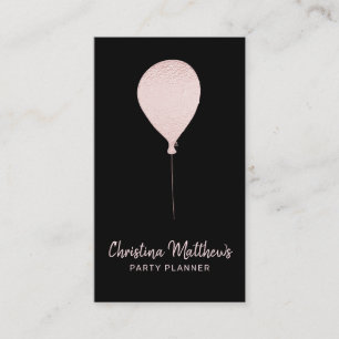 Carte De Visite Balloon de la Gold Party Rose