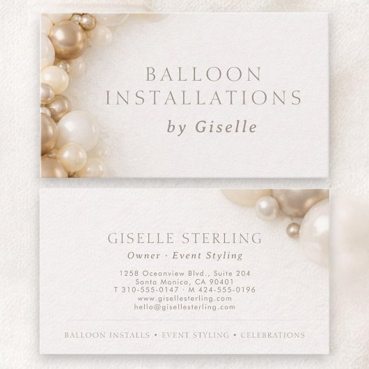 Carte De Visite Balloon Installations Party Decorating