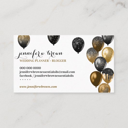 Carte De Visite Balloon Party Décorations d'événements Planificate (Dos)