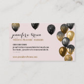 Carte De Visite Balloon Party Event Planner rose (Dos)