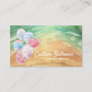 Carte De Visite Balloons Événement Fête Planificateur Plage Decor