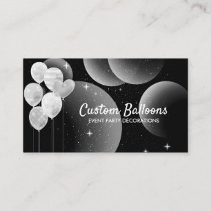 Carte De Visite Balloons Event Party Planner Decor Noir