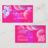 Carte De Visite Balloons logo personnalisé code qr Décoration d'év (Devant / Derrière)