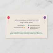 Carte De Visite Balloons - Organisateur de Fête (Dos)